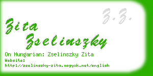 zita zselinszky business card